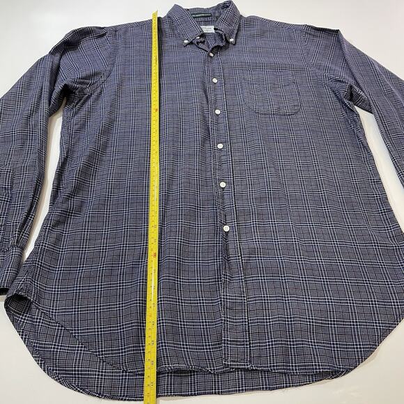VTG Gitman Bros Nordstrom Men's 16 35 Lg Blue Plaid Button Made in USA - Picture 6 of 9